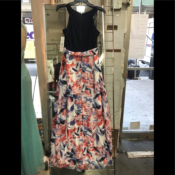 Chetta B dress long Mixed Media Maxi,navy/red.NWT - Picture 6 of 11